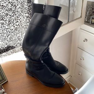 Coach Black Leather High Boots